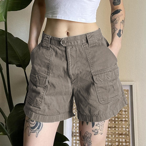 INS 2023 Summer Simple Casual 6 Pocket <strong>Cargo</strong> <strong>Shorts</strong> <strong>Women</strong> Vintage Wash Cotton <strong>Shorts</strong> - Product Image 1