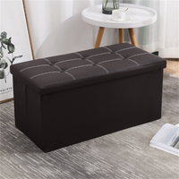 Banc de rangement moderne en cuir avec boutons, pliable, amovible, empilable, doux, pour chambre à coucher, école, salon, appartement, hôtel
