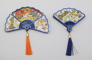 Imán de nevera con forma de abanico de estilo retro, imanes de nevera con forma de abanico de estilo retro - Product Image 2