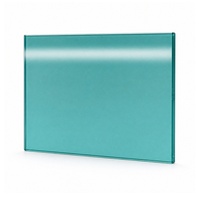Panel Kaca Berlapis Biru Cyan untuk Dinding Fitur Backlit
