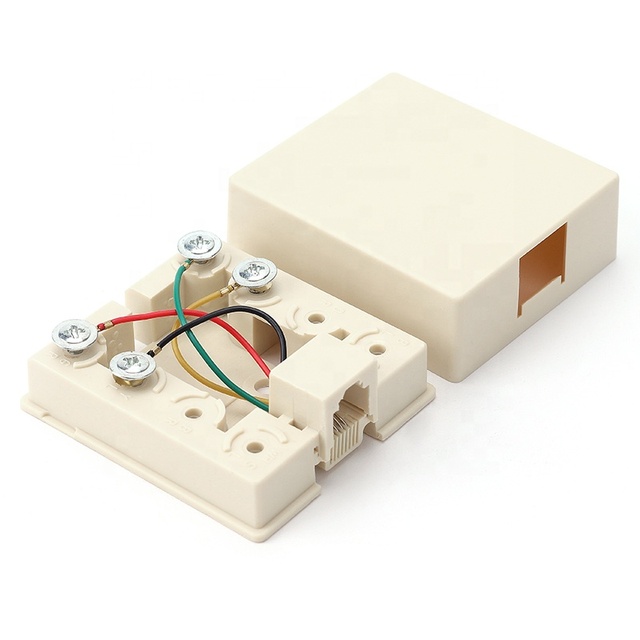 RJ11 6P2C Surface Mounting Telephone Box Single Port Tooless Junction Terminal Telephonic Box