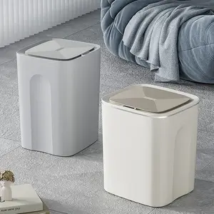 Bidone della spazzatura senza contatto automatico intelligente, sensore di movimento pattumiera in plastica impermeabile per la toilette del dormitorio della cucina dell'ufficio della camera da letto