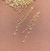 Bijoux en or personnalisés, chaîne en or pur 18 carats, collier et bracelet DIY, chaîne à billes, collier, bracelet, boucles d'oreilles à pompons pour femmes