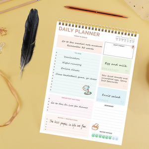 Yeni A4 not defteri Spiral basit Turn-Up öz-disiplin programı kayıt defteri yeni İngilizce günlük Plan stok bobin kağıdı - Product Image 4