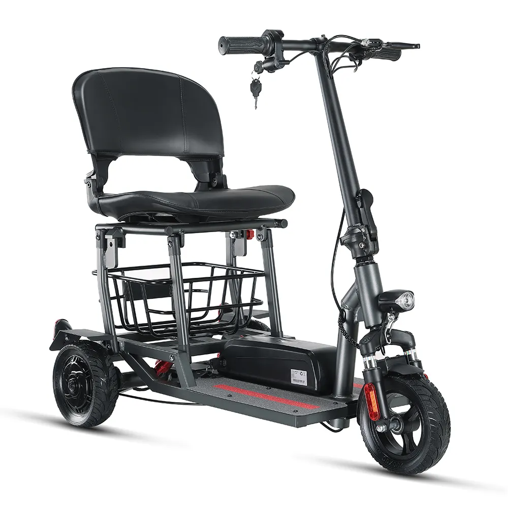 Novo design portátil dobrável pequeno 3 rodas scooter elétrico leve mobilidade scooter para adultos