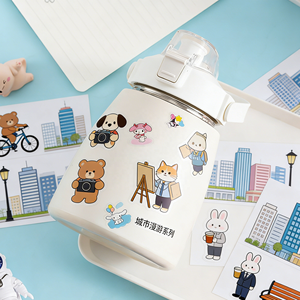 <span class=keywords><strong>Adesivi</strong></span> di Carta con Cartoni Animati per Bambini, Animali Selvatici, Faccine, Stelle, Natale, Compleanno - Product Image 4