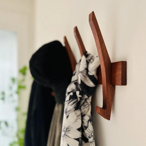 <span class=keywords><strong>Porte</strong></span>-<span class=keywords><strong>manteau</strong></span> <span class=keywords><strong>mural</strong></span> 2026 moderne et durable en <span class=keywords><strong>bois</strong></span> naturel à 2 niveaux avec 5 crochets pour la décoration intérieure - Product Image 4