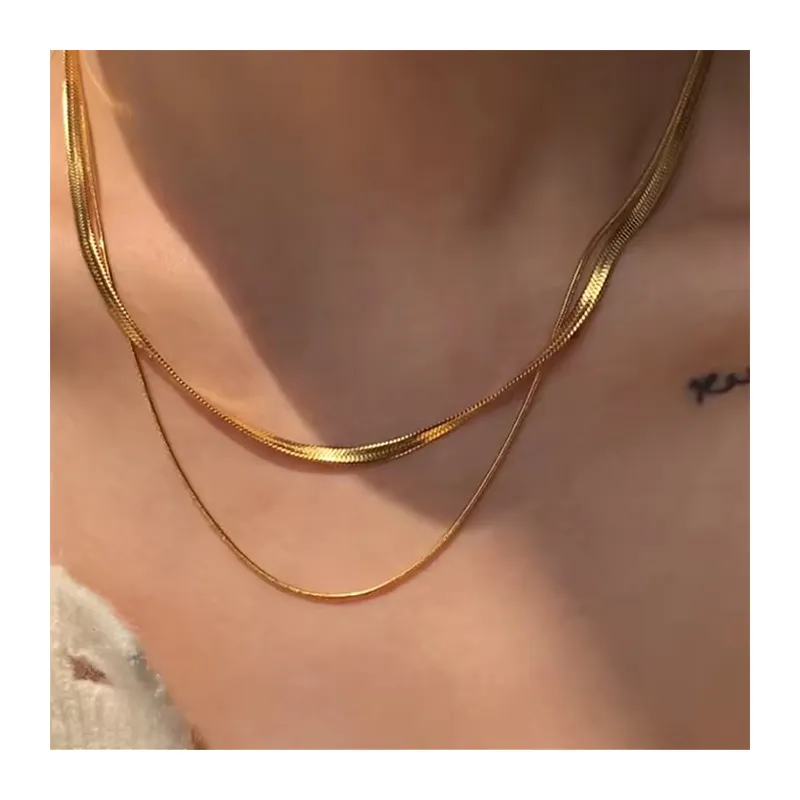 Fashion Dames Waterdichte Bezoedelen Gratis 18K Gold Custom Rvs Gouden Ketting Kettingen Voor Sieraden Maken Vrouwen