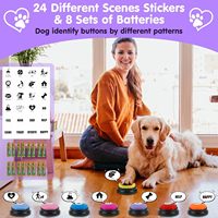 8pcs Set Tombol Suara Anjing Komunikasi Hewan Peliharaan Mainan Suara Rekaman Pelatihan Menenangkan Dialog OEM Merek Model PETS1042