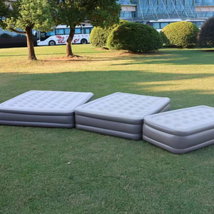 Cama Inflable Doble Convertible con Bomba Incorporada, Colchón de Aire de <span class=keywords><strong>Espuma</strong></span> Plegable y Portátil para Acampar al Aire Libre y en Casa - Product Image 1