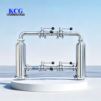 Nouveau filtre sanitaire à double tuyau à angle droit en acier inoxydable 304/316L pour aliments et lait, filtration à haut débit microporeuse 0,1 micron