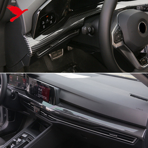 Accesorios Interiores para Automóvil <span class=keywords><strong>VW</strong></span> Volkswagen Golf 8 MK8 2022-2023, Cubierta Decorativa, Estilo Fibra de Carbono, Kit de Consola Central ABS - Product Image 5