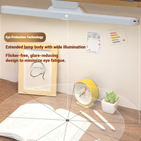 Lampe de bureau LED magnétique rechargeable moderne blanche personnalisée, protection des yeux, commande tactile, intensité réglable, lampe de lecture USB