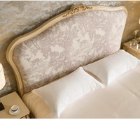 Lit double Queen en tissu de style européen, en bois massif sculpté, rétro, de style palais, haut de gamme, Benoge, 1,8x2,0m