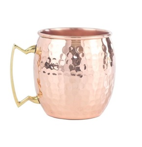 Tasses à Moscow Mule en cuivre pur, faites à la main, ensemble de mugs à bière en cuivre massif pour bars, fêtes et usage ayurvédique - Product Image 6
