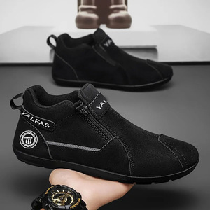 Nouvelles chaussures décontractées pour hommes automne/hiver, baskets légères et polyvalentes, mocassins plats respirants et résistants à l'usure avec fermeture éclair latérale - Product Image 3