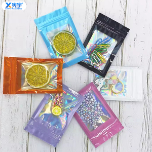 Bolsa Holográfica Autosellable con Cierre, Bolsa de Aluminio Laminado para Joyería con Ventana Transparente para Estuche de Teléfono, Llavero - Product Image 5