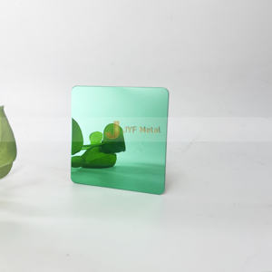 Plaque en acier inoxydable vert émeraude M82, finition miroir, pliage, découpe, revêtement mural, crédence de cuisine, décoration commerciale - Product Image 5