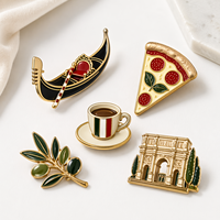 En gros, épingles en émail culturel italien, éléments européens rétro, artisanat métallique exquis, badges en émail souple et dur