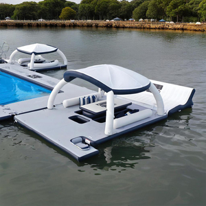 Plateforme flottante gonflable géante, île de fête aquatique gonflable avec auvent - Product Image 3
