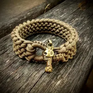 Fabrikant Messing Brons Kraal Accessoires Metalen Beugel Kwaliteit Glitter Paracord 550 Survival Armband Paracord Armband