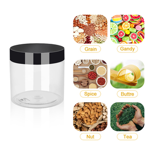 50ml 80ml 100ml 120ml 150ml 200ml <span class=keywords><strong>250ml</strong></span> 500ml 8 oz <span class=keywords><strong>PS</strong></span> Pet mỹ phẩm lọ nhựa cơ thể chà container với nắp đậy màu đen - Product Image 2