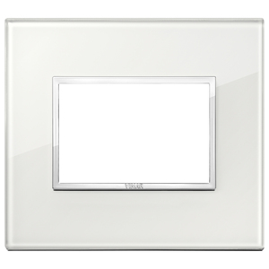 Vimar White Glass Wall <b>Switch</b> 1 Gang With Chrome Frame For Modern Interior Use - Product Image 1