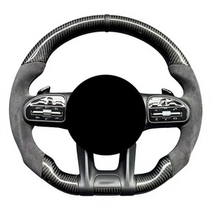 Volant en fibre de carbone pour <span class=keywords><strong>Mercedes</strong></span>-Benz Classe R W251, Classe ML W164, Classe C W203, Classe E W211, pièces automobiles cousues <span class=keywords><strong>à</strong></span> la main - Product Image 3