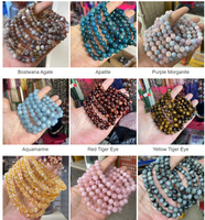 Bracelets en pierres précieuses naturelles authentiques de guérison porte-bonheur en cristal de quartz extensible de 4/6/8/10 mm en gros