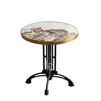 Table en dalle de pierre de luxe léger, plateau en ardoise, pour salon de thé, café, bar, restaurant BBQ, petite table carrée, couleurs personnalisables LD-04 Guangdong