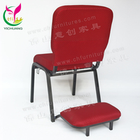 Chaise d'église empilable en métal couleur bordeaux profond, avec genouillère, pour Panama