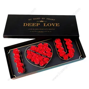 Gift Box Empty Flower Paper Wine Jewelry Chocolate Set Big Heart Rose Birthday Letter Shaped I Love You Custom Logo Luxury Lot