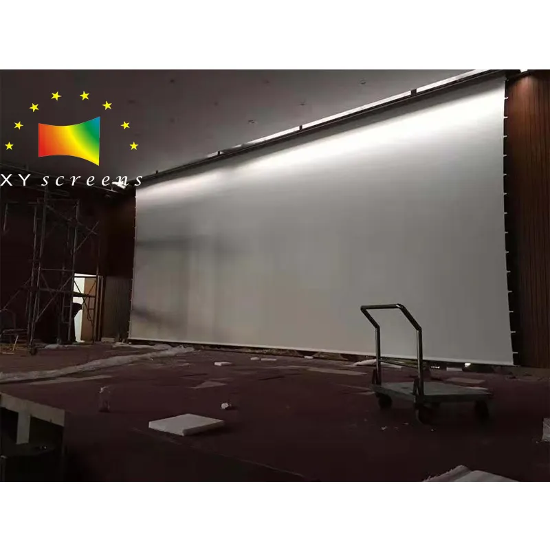300 inch 16 9 motorized projection screen large size tab tension in ceiling projector screen for stage