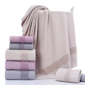 SPA towel set dobby style jacquard logo body face cloth hand towels 100% cotton