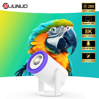 Projecteur LCD Android portable populaire 720P avec 200 lumens réels, mise en miroir sans fil de l'écran, 1 Go de RAM pour le cinéma à domicile et les voyages