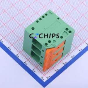 DG2216V-10.0-DA-03P-14-00A(H ) Spring <b>Terminal</b> <b>Block</b> Through hole Component (THT),P=10mm Connector 1x3P 10mm Green 3P - Product Image 2