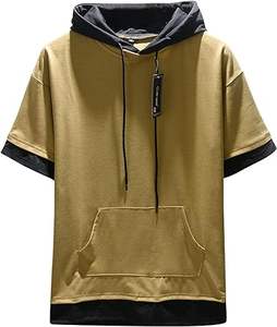 ผู้ชายสายรัดคลุมด้วยผ้าTeeลําลองแขนสั้นผ้าฝ้ายธรรมดายืดเล็กน้อยฤดูร้อนผู้ชายสายรัดคลุมด้วยผ้าฝ้ายเสื้อยืด - Product Image 2