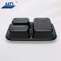 28 oz negro desechable para llevar PP envases de embalaje para microondas envases de plástico para alimentos