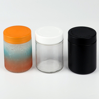 2OZ 3OZ 4OZ 5OZ 6OZ 7OZ 8OZ 10OZ 14OZ 18OZ Bocaux en verre personnalisés à l'épreuve des enfants avec couvercle en plastique CR, récipient en verre CR