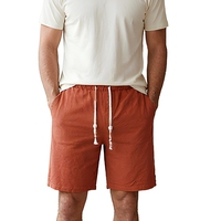 Short de bain vintage pour homme, taille mi-haute, en tissu tissé imperméable, élasthanne/polyester, séchage rapide, avec taille élastique