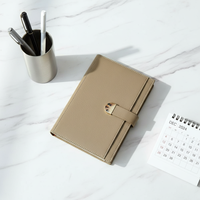 Agenda en cuir personnalisé avec logo gravé, estampage à chaud argent ou or, journal à couverture rigide, planificateur, cadeau