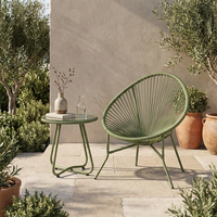 Ensemble de chaises Acapulco modernes en acier inoxydable durable, mobilier de bistrot, mobilier de conversation pour patio, fauteuil de jardin extérieur, hôtel, école