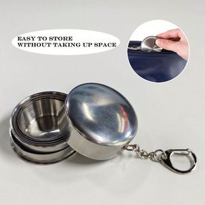 Custom <b>Personal</b> Metal Travel Metal Telescopic <b>Keychain</b> Cups Mug Travel Mug for Camping Collapsible Camping Cup Metal - Product Image 4