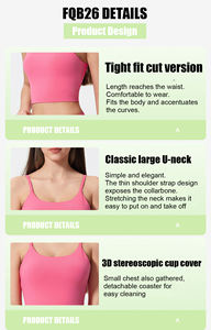 เสื้อชั้นในออกกำลังกายสำหรับผู้หญิง แบบสปอร์ตบรา คอ halter ดีไซน์เว้าหลัง สำหรับฟิตเนส โยคะ ครอปท็อป ดีไซน์ทันสมัย เซ็กซี่ สีพื้น - Product Image 2