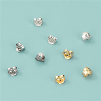 Attaches pour boucles d'oreilles en argent sterling 925, supports/stoppeurs pour boucles d'oreilles de 4,5 mm, bouchons pour boucles d'oreilles en argent sterling