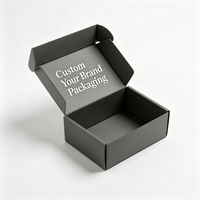 Boîte à vêtements noire mate de qualité supérieure, logo de marque personnalisé imprimé, boîte d'expédition de luxe en carton ondulé pour vêtements