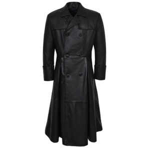 Custom 100% Genuine Black Nappa Leather <b>Men</b>’s <b>Coat</b> Fashion Color Finish Private Label OEM/ODM Luxury Winter Style - Product Image 1