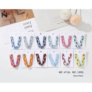 Bracelets en coton ciré multicolores à motifs géométriques faits à la main, lot de 12, unisexe, tendance, pour cadeau - Product Image 1