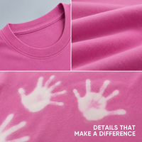 T-shirt en coton tricoté 220g personnalisé, thermochromique, à changement de couleur, coupe oversize, décontracté, uni, avec motif imprimé à la main réactif à la chaleur