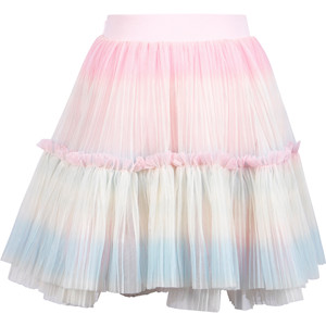 レインボーチュールチュチュスカートフリルデザインベビーサマーキッズウェアファッション卸売オーガンザカスタム弾性ベルトガールズスカート - Product Image 3